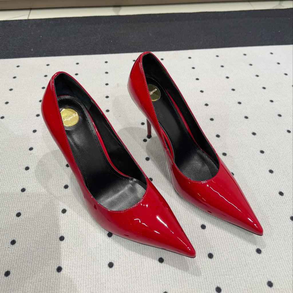NORMA PUMPS IN RED GLOSSY SHEEPSKIN