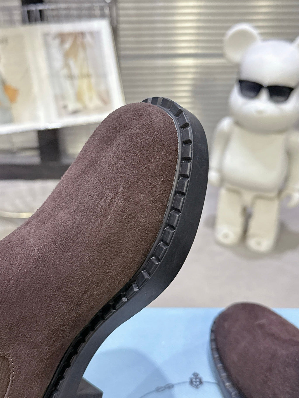PRADA 25S RETRO PLATFORM MARTIN BOOTS IN RK BROWN SUEDE