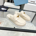 PRADA SABOTS MULES BEIGE CALFSKIN