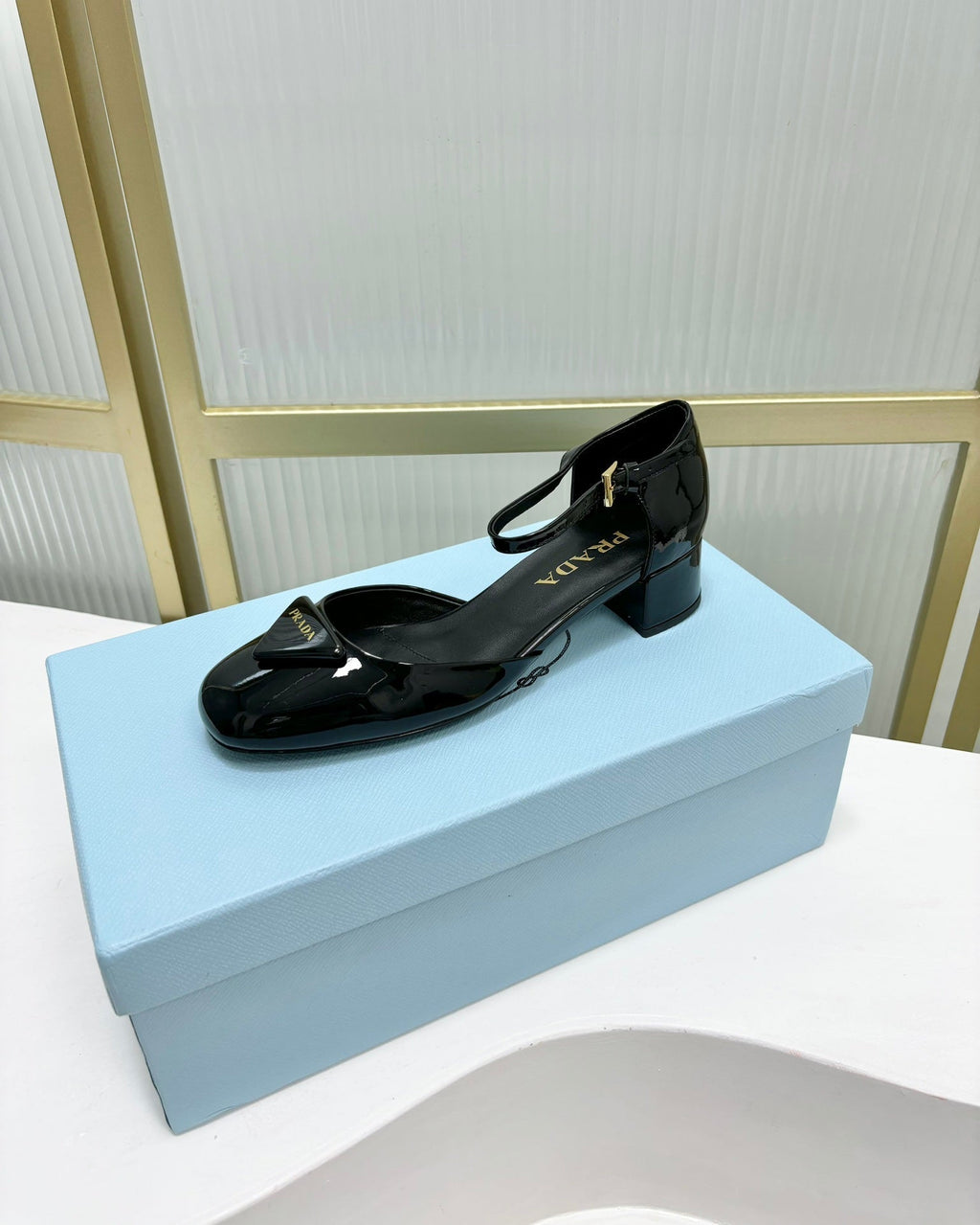 PRADA MARY JANE PUMPS BLACK CALFSKIN